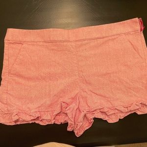 LOFT Pink Shorts with Ruffle Detail - Size 14